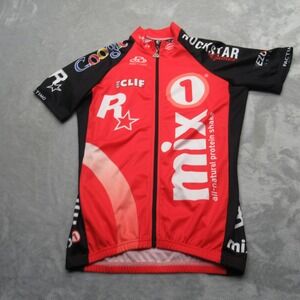 Pactimo Cycling Jersey Unisex XS‎ Red Google Rockstar Full Zip Short Sleeve
